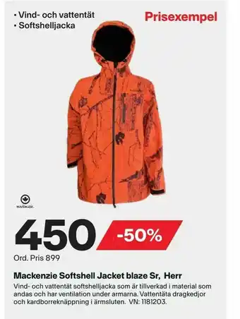 XXL Mackenzie Softshell Jacket blaze Sr, Herr erbjuda