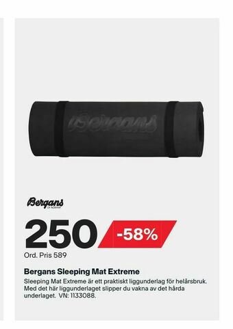 XXL Bergans Sleeping Mat Extreme erbjuda