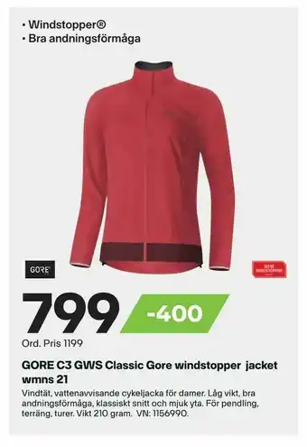 XXL GORE C3 GWS Classic Gore windstopper jacket wmns 21 erbjuda