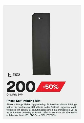 Phoxx Self-inflating Mat