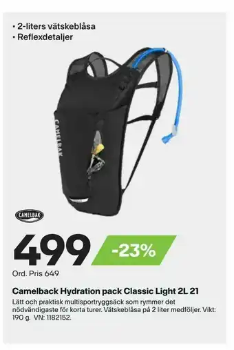 XXL Camelback Hydration pack Classic Light 2L 21 erbjuda