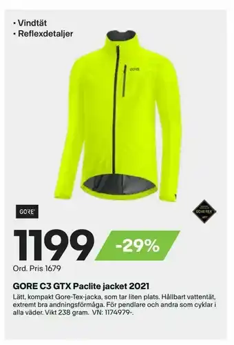 XXL GORE C3 GTX Paclite jacket 2021 erbjuda