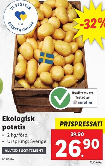 Lidl Ekologisk Potatis erbjuda