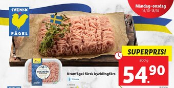 Lidl Kronfågel färsk kycklingfärs erbjuda