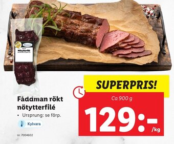 Lidl Fåddman rökt nötytterfilé erbjuda
