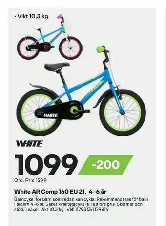 XXL White AR Comp 160 EU 21, 4-6 år erbjuda
