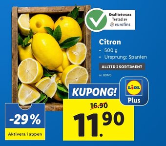 Lidl Citron erbjuda