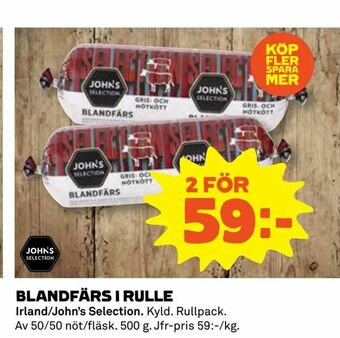 Coop Blandfärs i rulle erbjuda