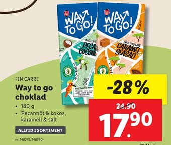 Lidl FIN CARRE Way to go choklad erbjuda