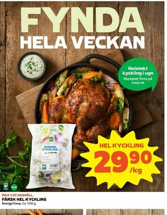 Coop Färsk hel kyckling erbjuda