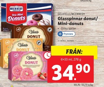 Lidl GELATELLI/MCENNEDY Glasspinnar donut/ Mini-donuts erbjuda