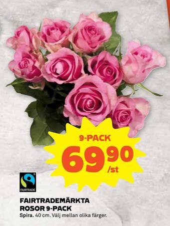 Stora Coop Fairtrademärkta rosor 9-pack erbjuda