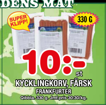 Nya Pulsen Kycklingkorv, färsk erbjuda
