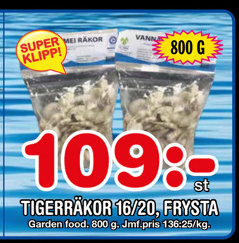 Nya Pulsen Tigerräkor 16/20, frysta erbjuda