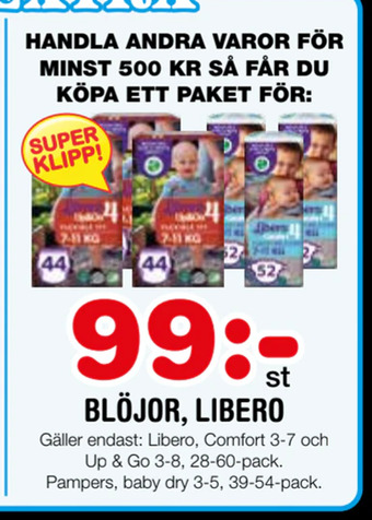 Nya Pulsen Blöjor, libero erbjuda
