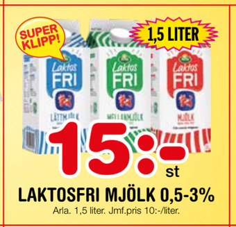 Nya Pulsen Laktosfri mjölk 0,5-3% erbjuda