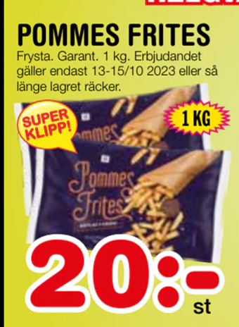 Nya Pulsen Pommes frites erbjuda