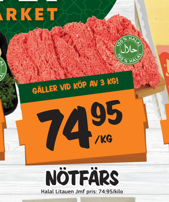 Bazaar Food market Nötfärs erbjuda