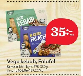 Hemköp Vego kebab, Falafel erbjuda