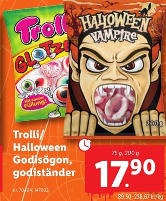 Lidl Trolli/ Halloween Godisögon, godiständer erbjuda
