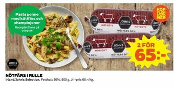 Coop Konsum Nötfärs i rulle erbjuda