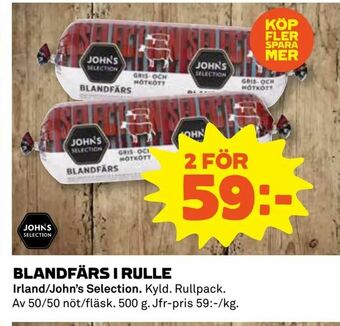 Coop Konsum Blandfärs i rulle erbjuda