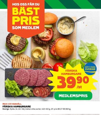 Coop Coop hamburgare erbjuda