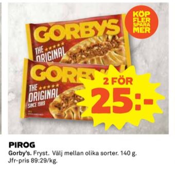 Coop Gorbys piroger erbjuda
