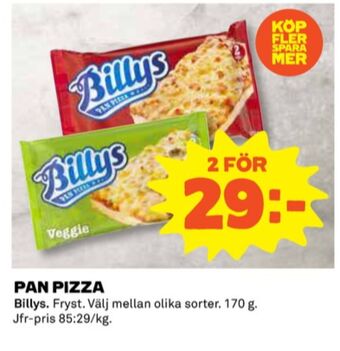 Coop Billys pizza erbjuda