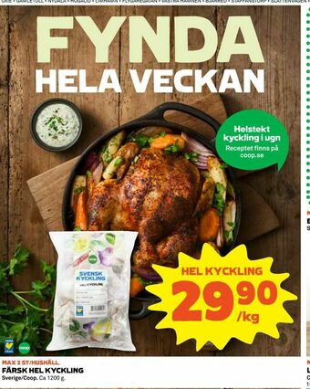 Coop Konsum Färsk hel kyckling erbjuda