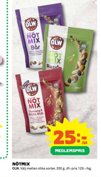 Coop Olw nötmix erbjuda