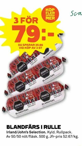 Stora Coop Blandfärs i rulle erbjuda