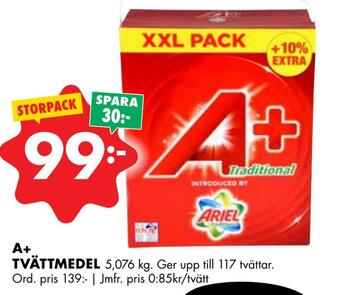 ÖoB A+ tvättmedel erbjuda