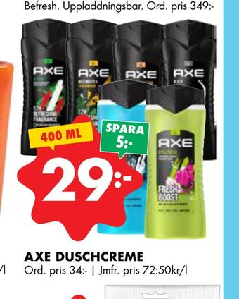 ÖoB Axe duschcreme erbjuda