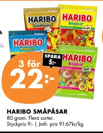 ÖoB Haribo småpåsar erbjuda