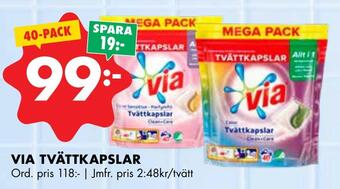 ÖoB Via tvättkapslar erbjuda