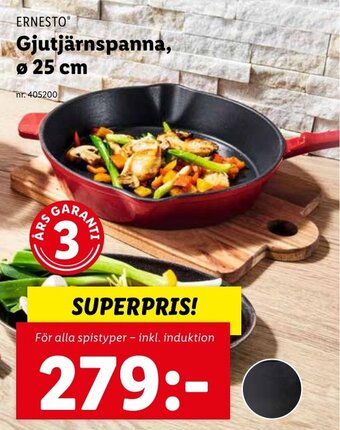 Lidl ERNESTO Gjutjärnspanna, Ø 25 cm erbjuda