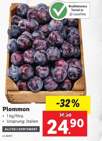 Lidl Plommon erbjuda