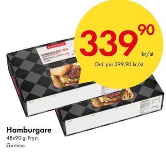 Snabbgross Hamburgare 48x90 g. Fryst. Gastrino erbjuda