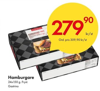 Snabbgross Hamburgare 24x150 g. Fryst. Gastrino erbjuda