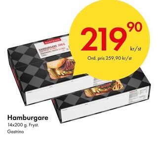 Snabbgross Hamburgare 14x200 g. Fryst. Gastrino erbjuda