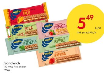 Snabbgross Sandwich 30-40 g. Flera smaker Wasa erbjuda