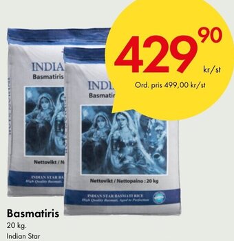 Snabbgross Basmatiris 20 kg. Indian Star erbjuda