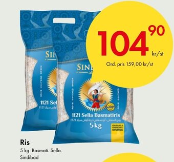 Snabbgross Ris 5 kg. Basmati. Sella. Sindibad erbjuda