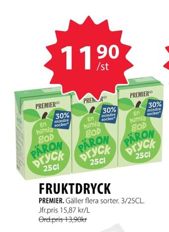 Handlar'n Premier fruktdryck erbjuda
