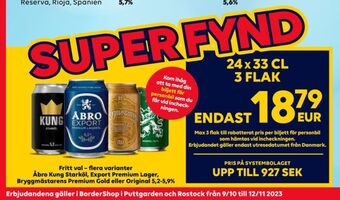 Border Shop Kung öl erbjuda