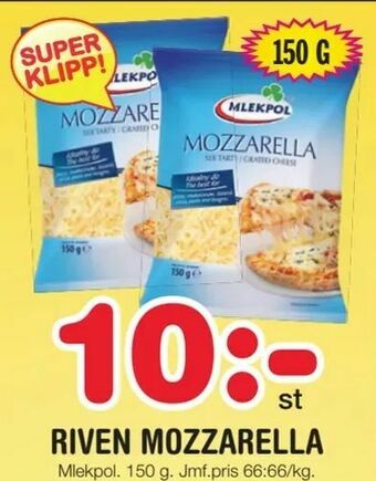 Nya Pulsen Riven mozzarella erbjuda
