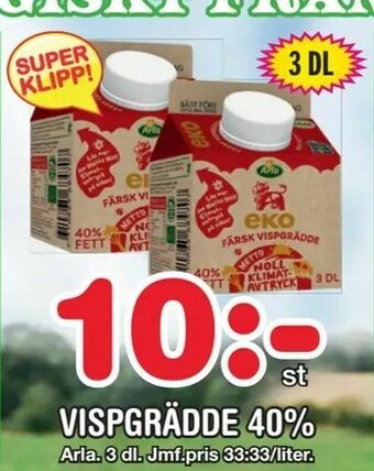 Nya Pulsen Vispgrädde 40% erbjuda