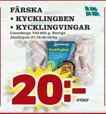 Supergrossen Färska • kycklingben • kycklingvingar erbjuda