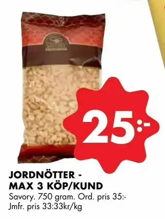 ÖoB Jordnötter - max 3 köp/kund erbjuda